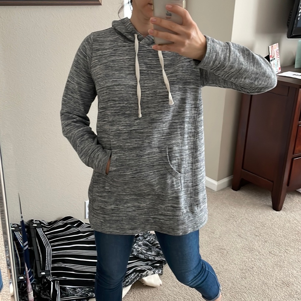 Motherhood Maternity, Hooded Sweatshirt, Gray, size medium